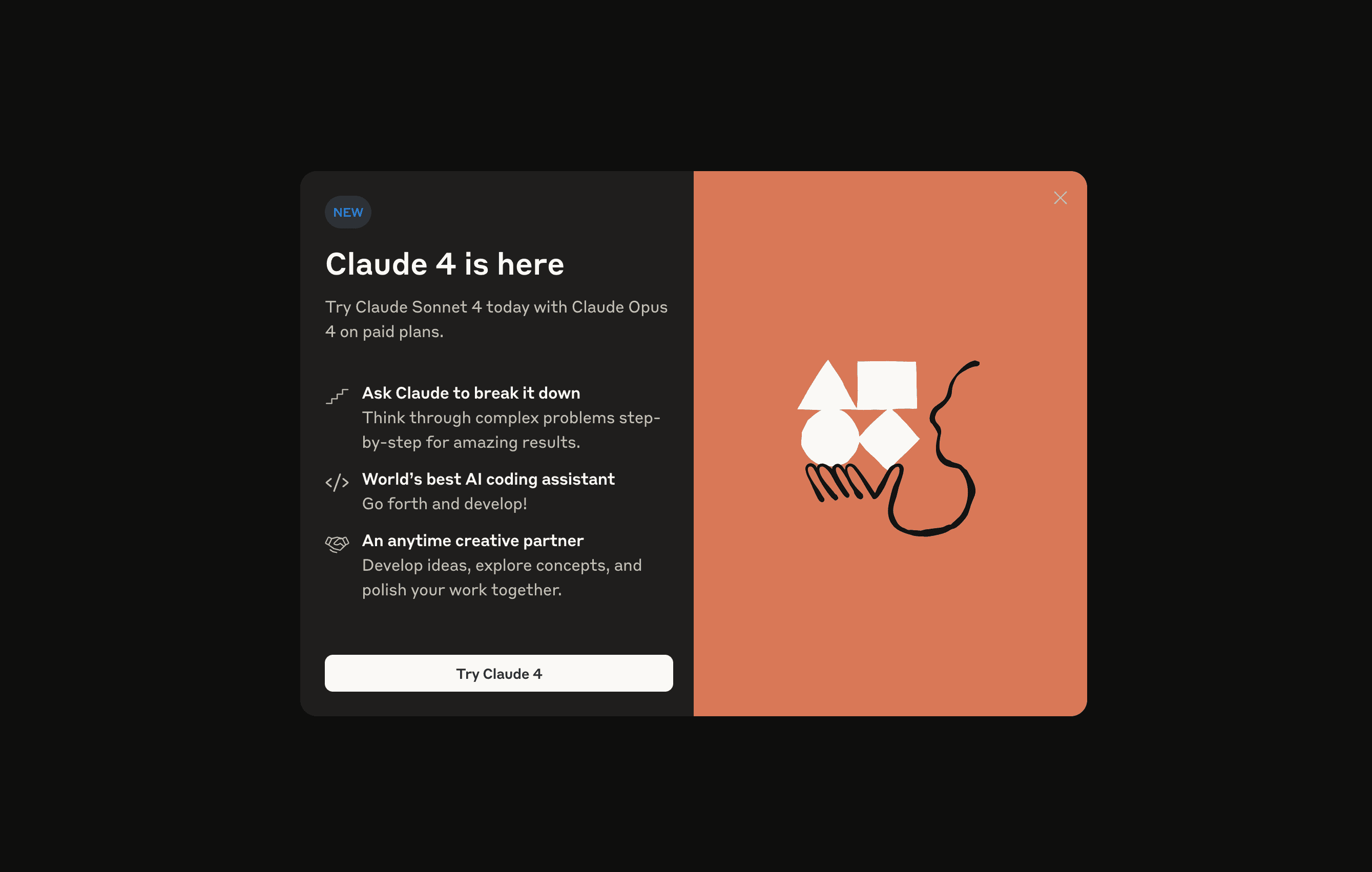 Claude 4 AI assistant interface