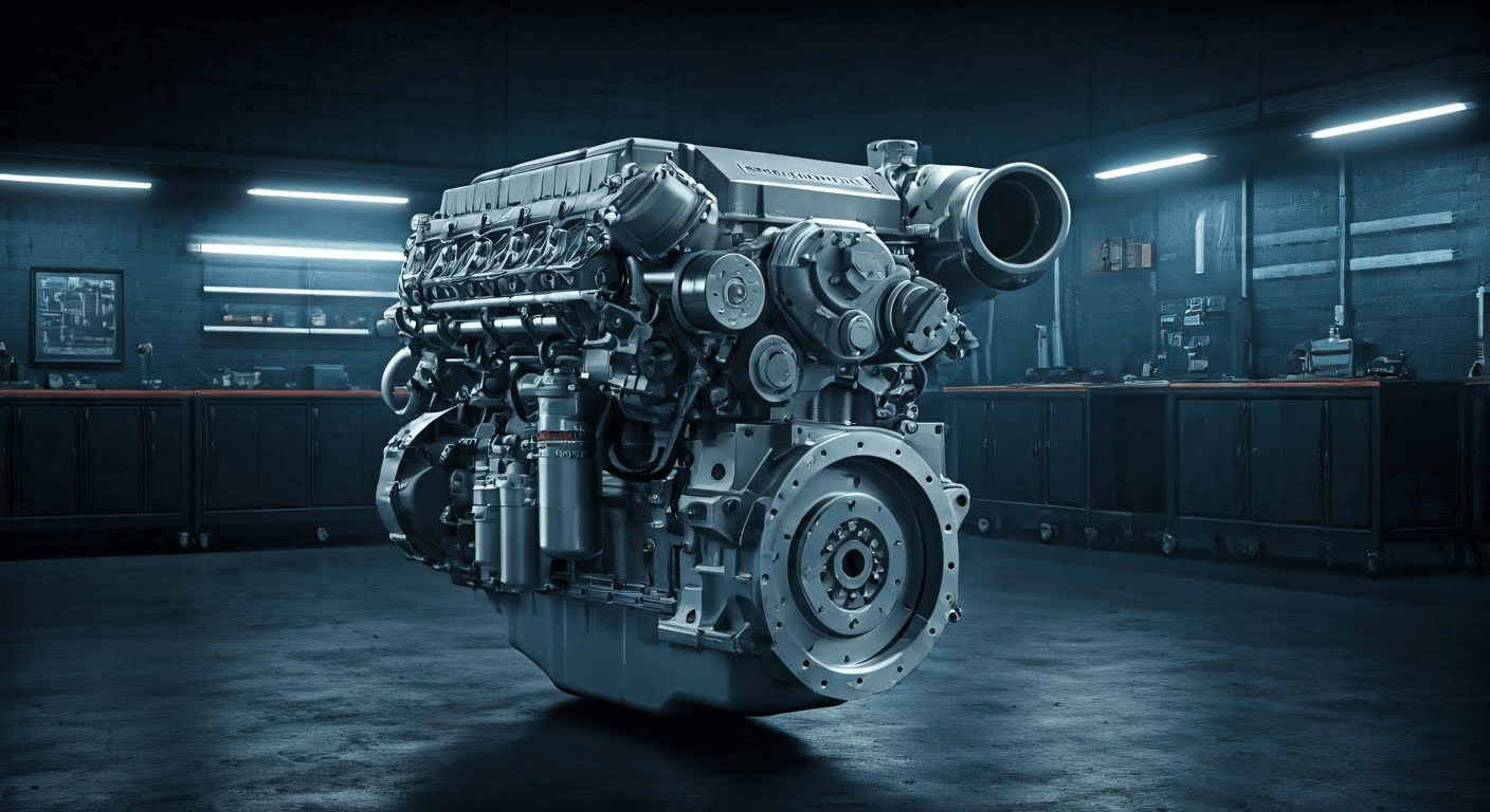 Digital illustration of Cummins ISX engine