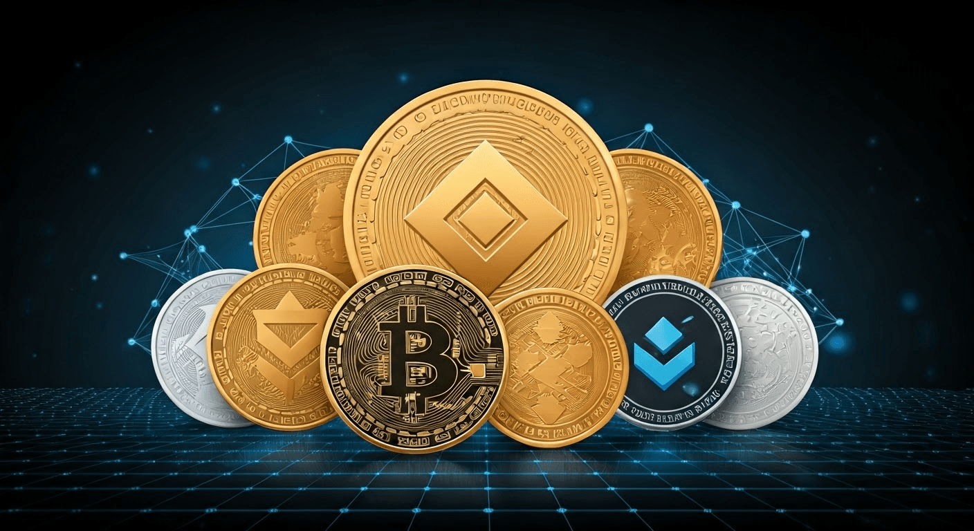 Vibrant digital art of cryptocurrency