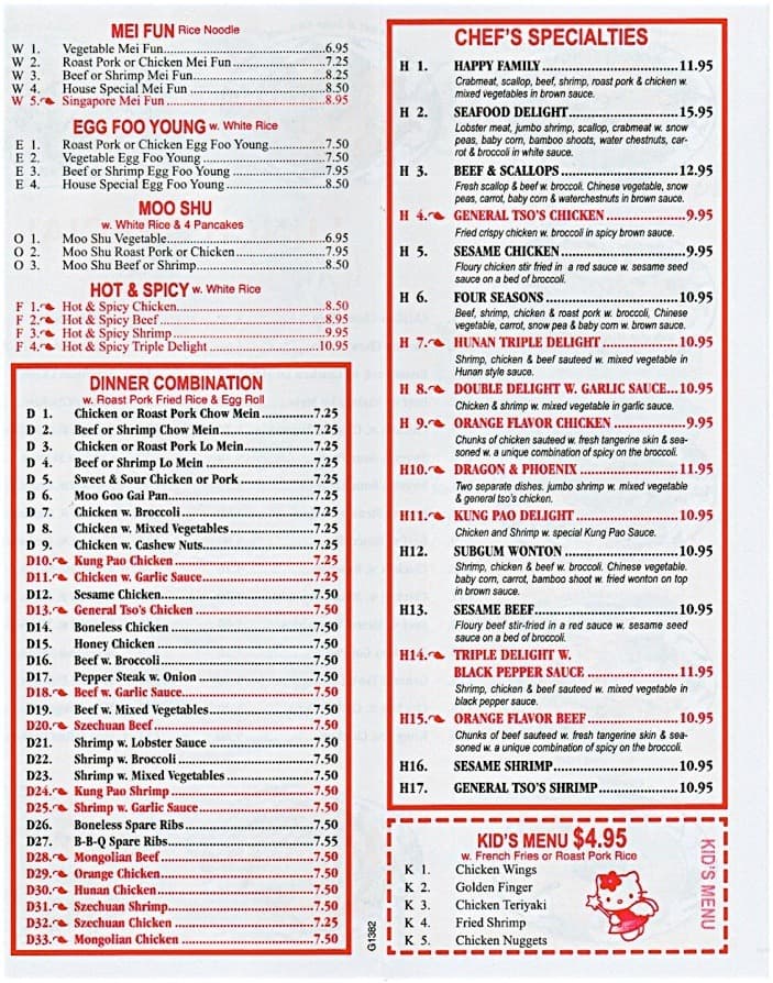 China King Chef’s Specials