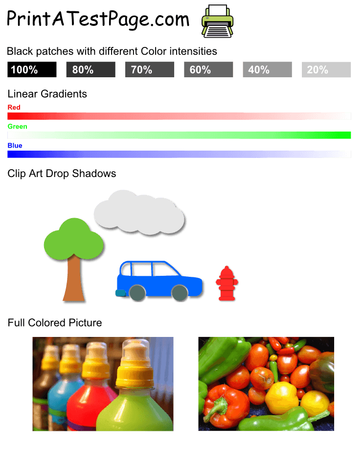 Farge skriver-testside