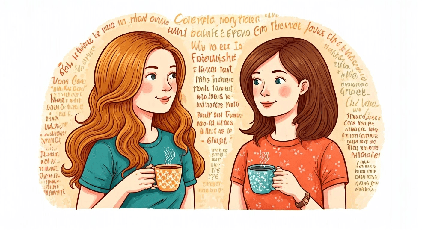 Playful illustration of friendship