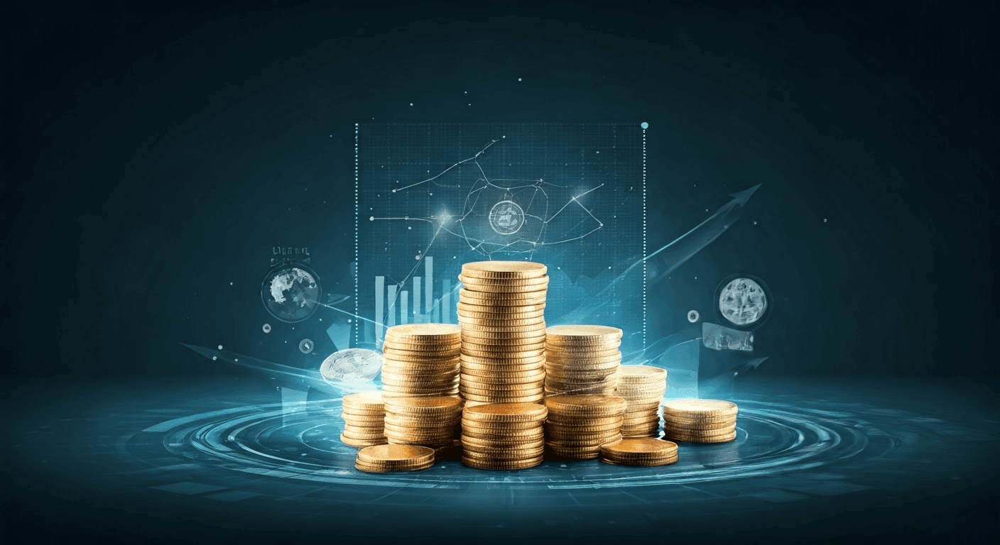 Digital artwork of multiplying money