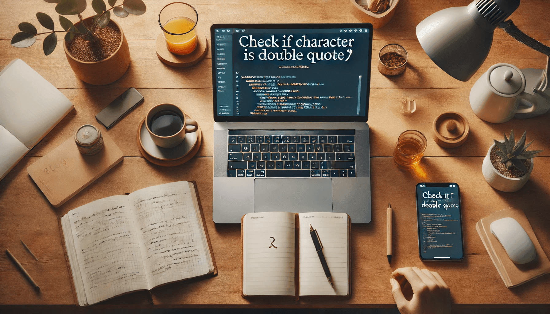 how to check if character is double quote in js