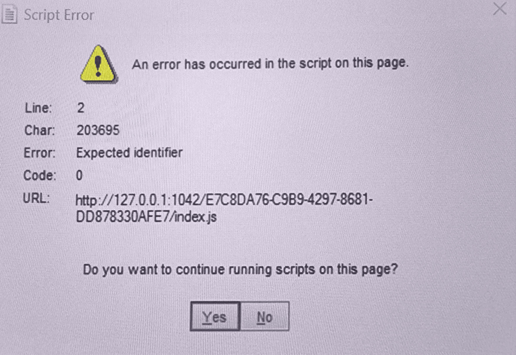 How to Fix "Script Error: Expected identifier" with UUID Path /e7c8da76-c9b9-4297-8681-dd878330afe7/index.js on Windows Startup
